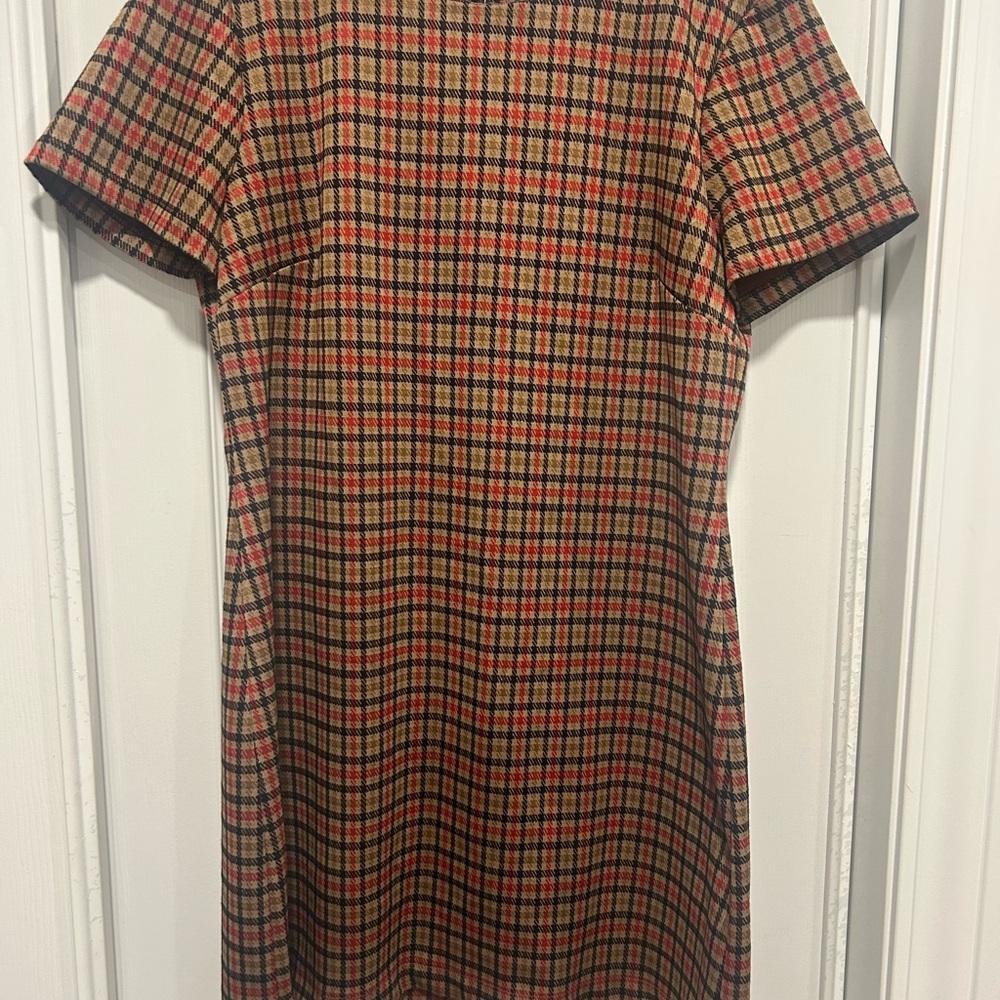 Tommy Hilfiger Red and Brown Checkered Dress